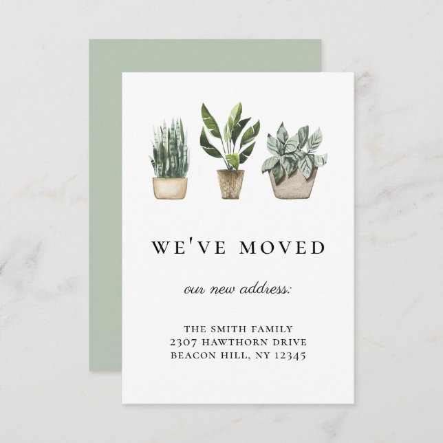 Rustic Potted Plants We've Moved Announcement (Front/Back)