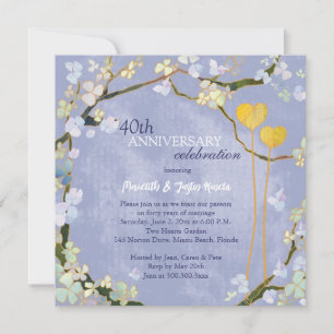 Rustic Powder Blue Wedding Anniversary Invitation
