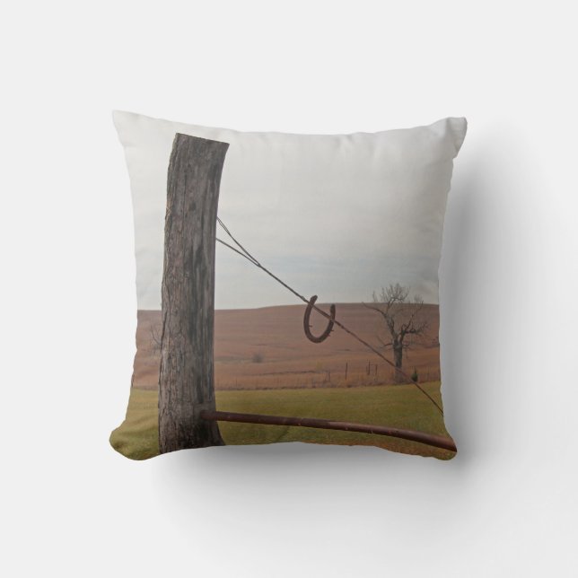 Rustic Prairie View Throw Pillow (Front)