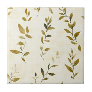 Rustic Pressed Leaves Pattern – Autumn Botanical 2 Tile