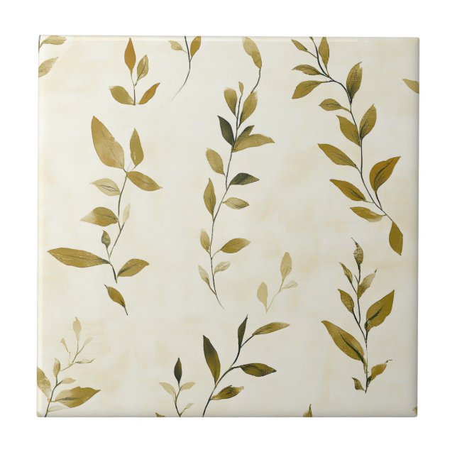 Rustic Pressed Leaves Pattern – Autumn Botanical 2 Tile (Front)