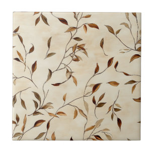 Rustic Pressed Leaves Pattern – Autumn Botanical 3 Tile
