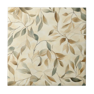 Rustic Pressed Leaves Pattern – Autumn Botanical 4 Tile