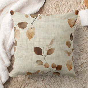 Rustic Pressed Leaves Pattern – Autumn Botanical 9 Cushion