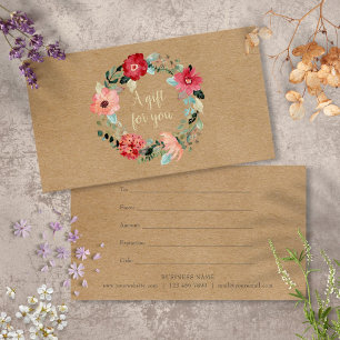 Rustic Pretty Floral Garland Gift Certificate