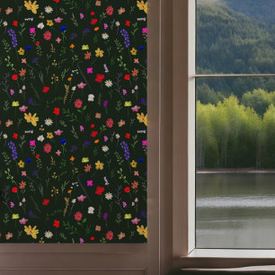 Rustic Pretty Hand Painted Wildflowers Pattern Wallpaper