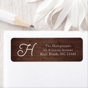 Rustic Pretty Script Initial Return Address
