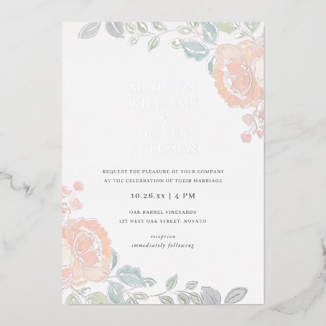 Rustic + Pretty Watercolor Floral Wedding REAL (Front)