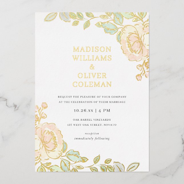 Rustic + Pretty Watercolor Floral Wedding REAL  Fo (Front)