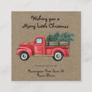 Rustic Primitive Country Kraft Christmas Kraft Square Business Card