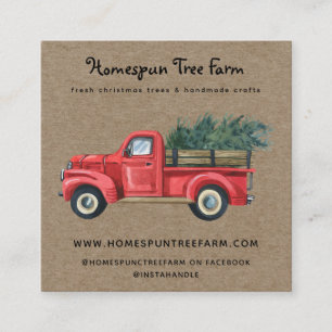 Rustic Primitive Country Kraft Square Business Card