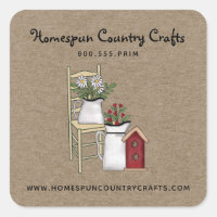 Rustic Primitive Country Kraft Square