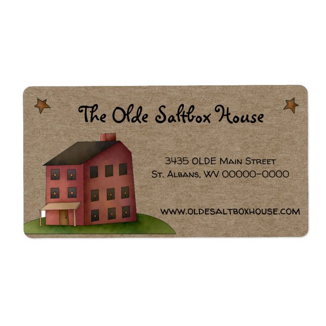 Rustic Primitive Country Saltbox House Shipping  (Front)