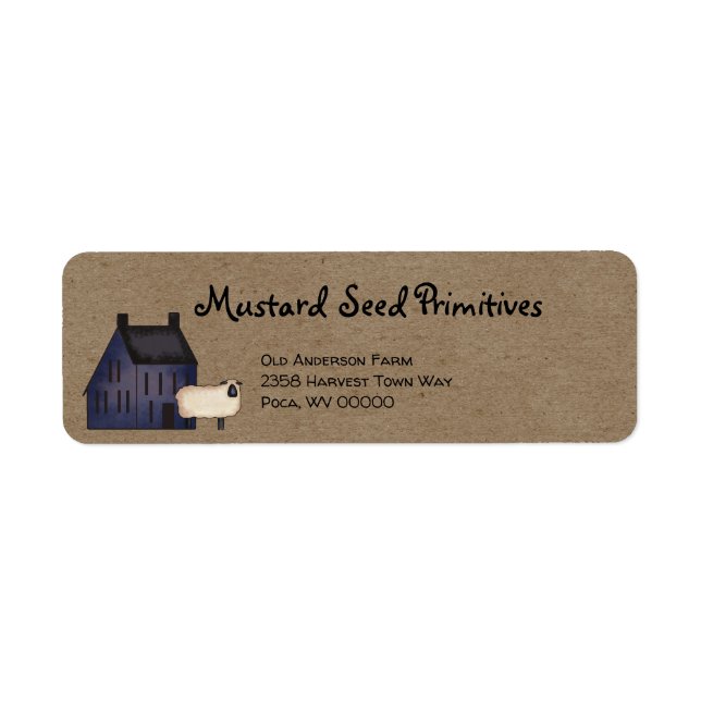 Rustic Primitive Country Saltbox Return Address   (Front)