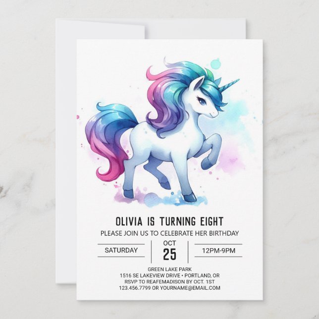 Rustic Printable Horse Birthday Invitation (Front)