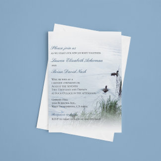 © Rustic Pristine Lakeside Wedding Custom Invitation