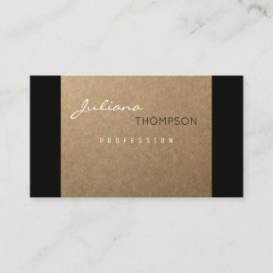 rustic prof women faux kraft business card