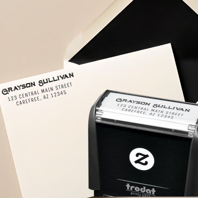 Rustic Professional Address Self-inking Stamp (Creator Uploaded)