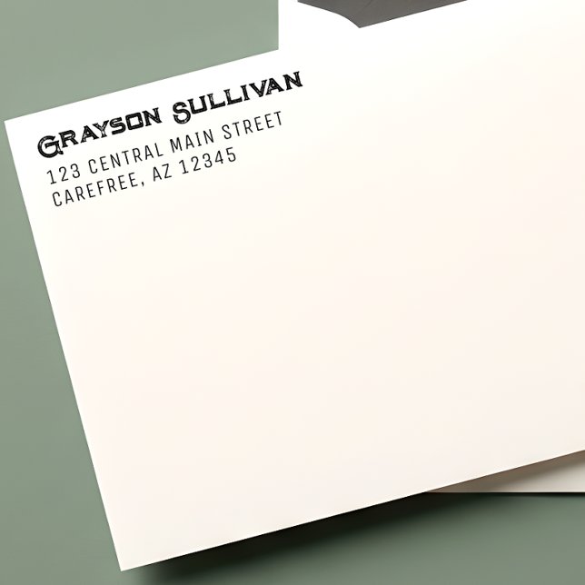 Rustic Professional Left Aligned Address Self-inking Stamp (Creator Uploaded)