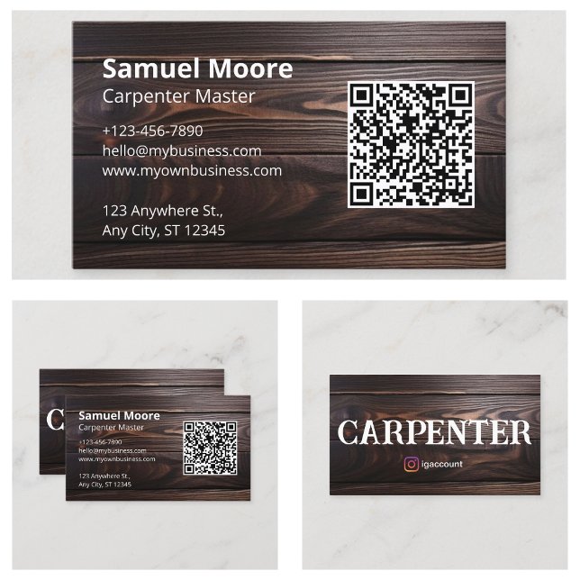 Rustic Professional Woodworking Carpenter  Business Card (Rustic Professional Woodworking Carpenter Business Card
)