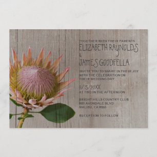 Rustic Protea Wedding Invitations