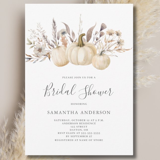 Rustic Pumpkin Autumn Bridal Shower Invitation (Creator Uploaded)