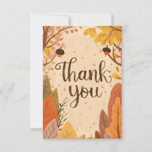 Rustic Pumpkin Autumn Fall Thank You Card