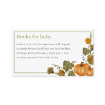 Rustic Pumpkin Baby Shower Book Request