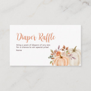 Rustic pumpkin Baby Shower - Diaper Raffle Card
