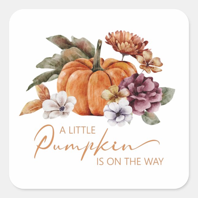Rustic Pumpkin Baby Shower Sticker (Front)