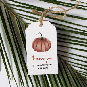 Rustic Pumpkin Baby Shower Thank You Gift Tags