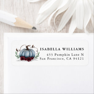 Rustic Pumpkin Blue Silver Return Address