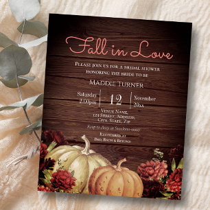 Rustic Pumpkin   Bridal Shower Invitation