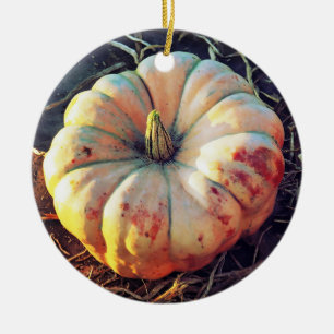 Rustic Pumpkin Ceramic Tree Decoration