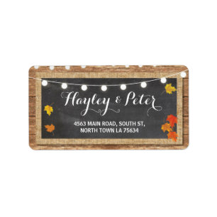 Rustic Pumpkin Chalk Address Light Labels Stickers