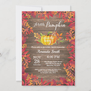 Rustic Pumpkin Fall Baby Shower Invitation