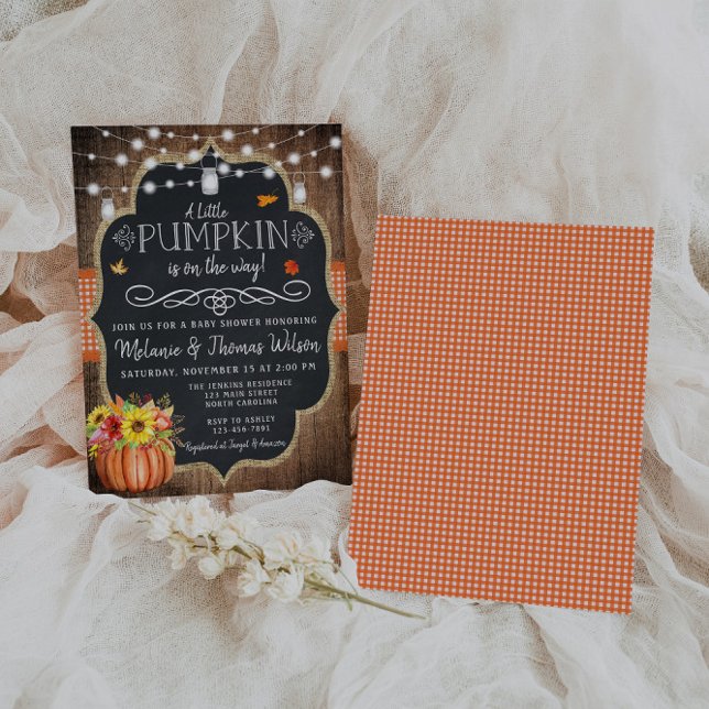 Rustic Pumpkin Fall Baby Shower Invitation (Creator Uploaded)