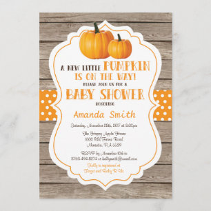 Rustic Pumpkin Fall Baby Shower Invitation