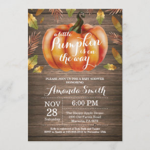 Rustic Pumpkin Fall Baby Shower Invitation