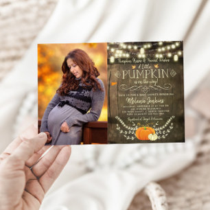 Rustic Pumpkin Fall Baby Shower Invitation Photo