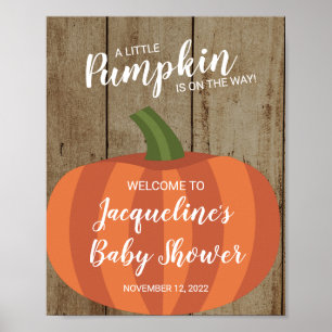 Rustic Pumpkin Fall Baby Shower Welcome Sign