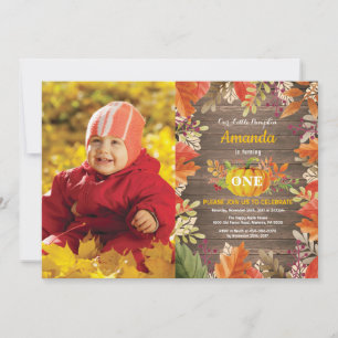 Rustic Pumpkin Fall Birthday Invitation