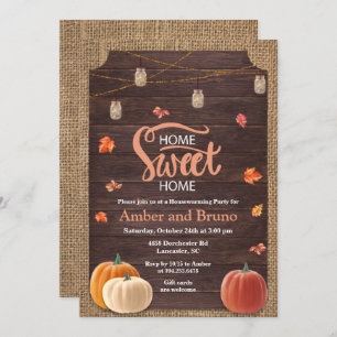 Rustic Pumpkin Fall Housewarming Invitation