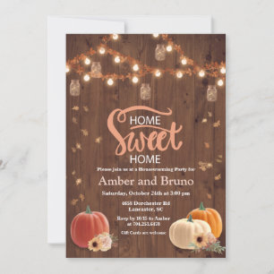 Rustic Pumpkin Fall Housewarming Invitation