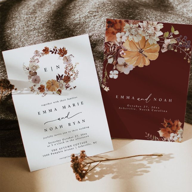 Rustic Pumpkin Fall Wedding Invitation (Creator Uploaded)