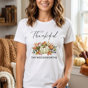 Rustic Pumpkin Family Name Thanksgiving T-Shirt