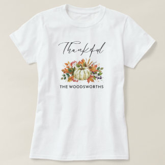Rustic Pumpkin Family Name Thanksgiving T-Shirt