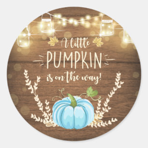 Rustic Pumpkin Favour Tags Sticker Topper Wood Fal