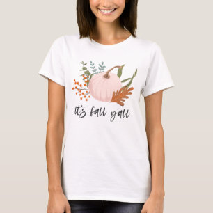 Rustic Pumpkin Foliage It's Fall Y'all T-Shirt