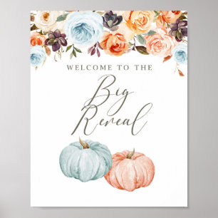 Rustic Pumpkin Gender Reveal Fall Welcome Sign